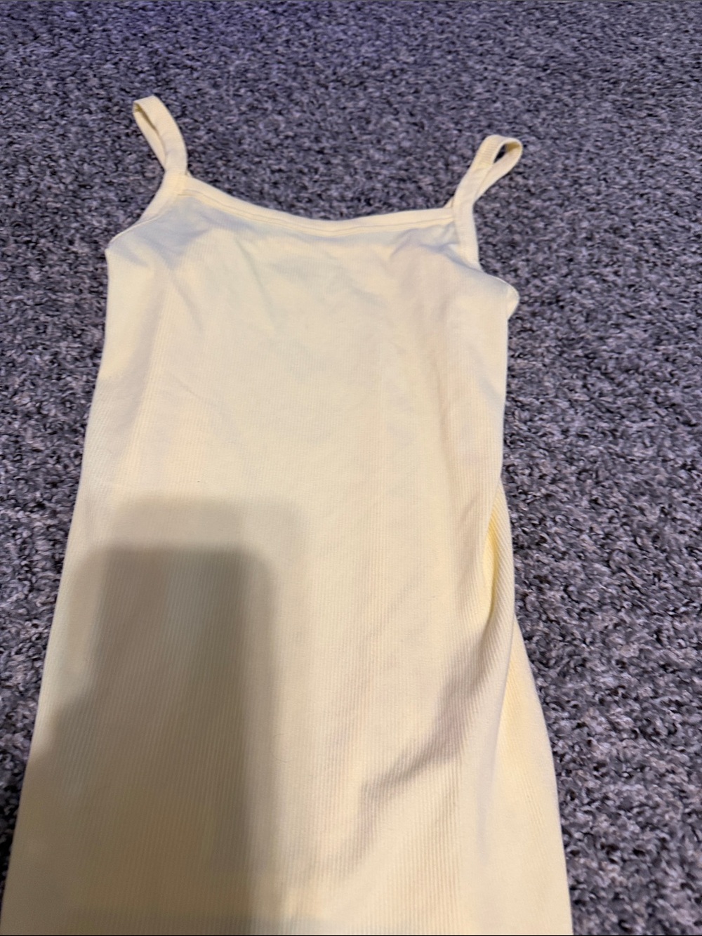 No Boundaries Pale Yellow Ribbed Tank Top
